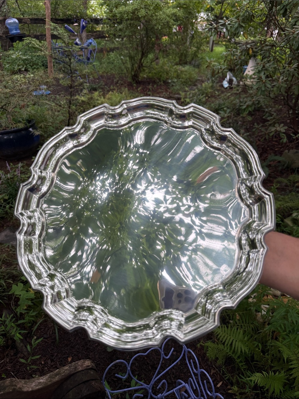 Lenox Pewter Scalloped Serving Tray Platter